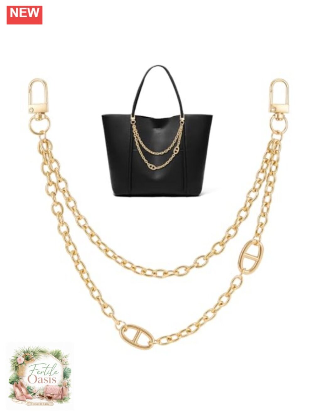 Purse Chain Charms Gold Handbag Strap Extender Swivel Clasps for Women Bag